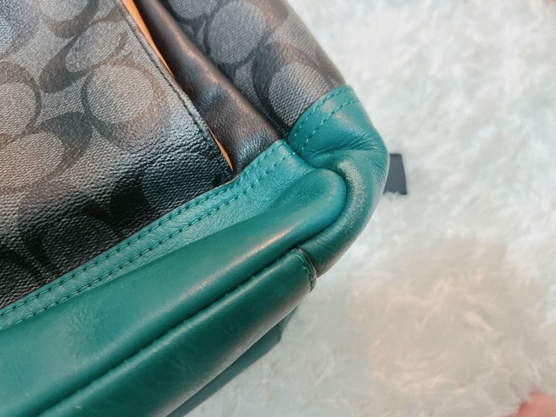 COACH リュック・バックパック シグネチャー ブラック/グレー/ターコイズ