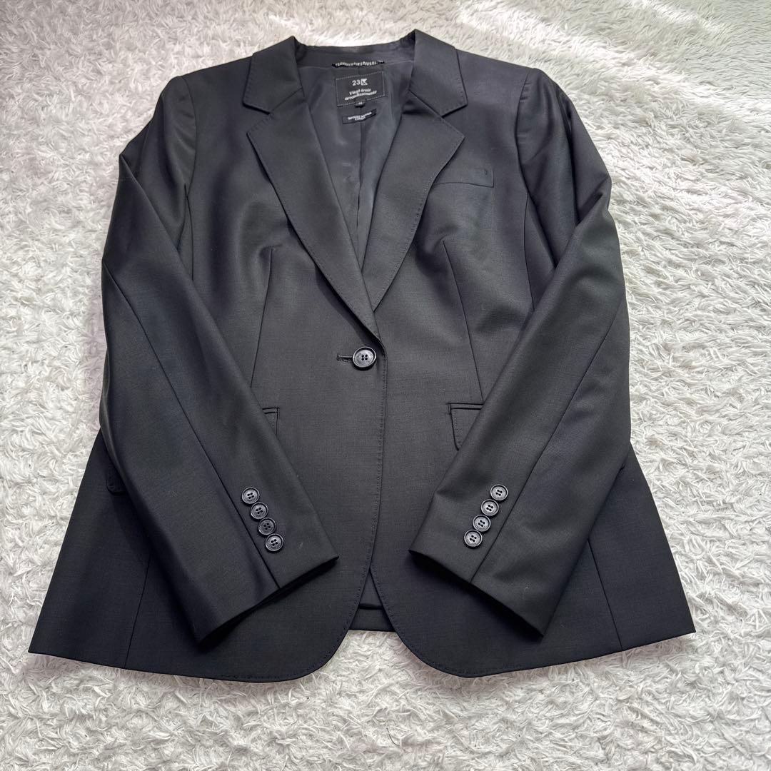 美品 23区 セットアップ パンツスーツ 大きいサイズ 44 3L 黒 1B