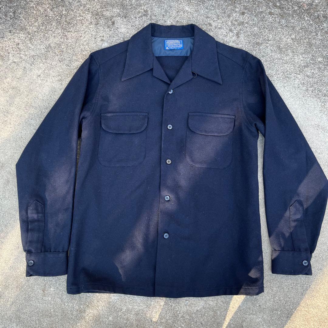 ヴィンテージ PENDLETON ペンドルトン ボードシャツ 紺 無地 M美品