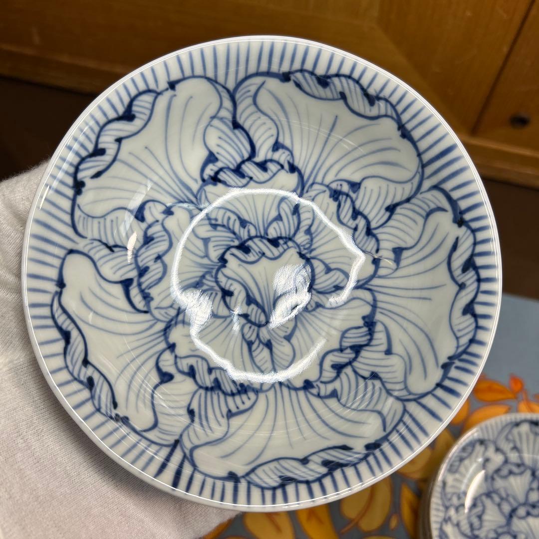 そうた窯　染付花弁紋　小鉢揃と小皿揃　美品