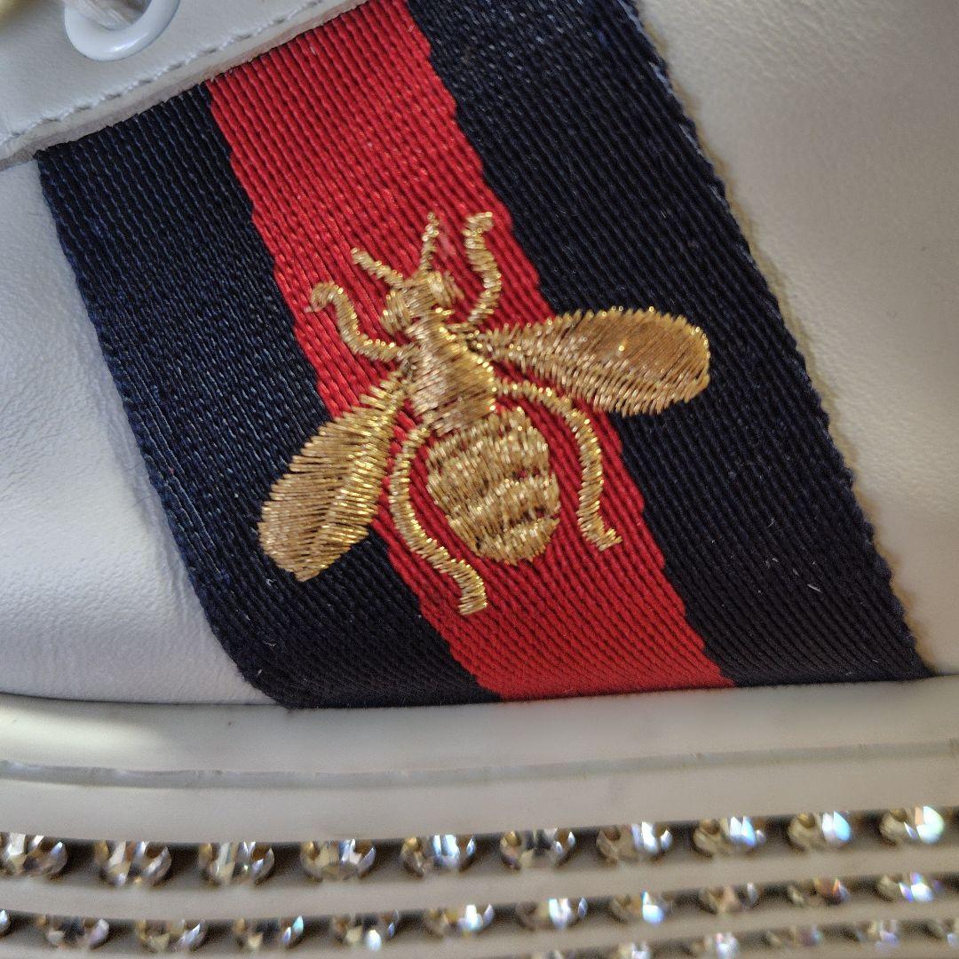 ケロッピーGUCCI グッチ エース クリスタルシェリースニーカー22.5