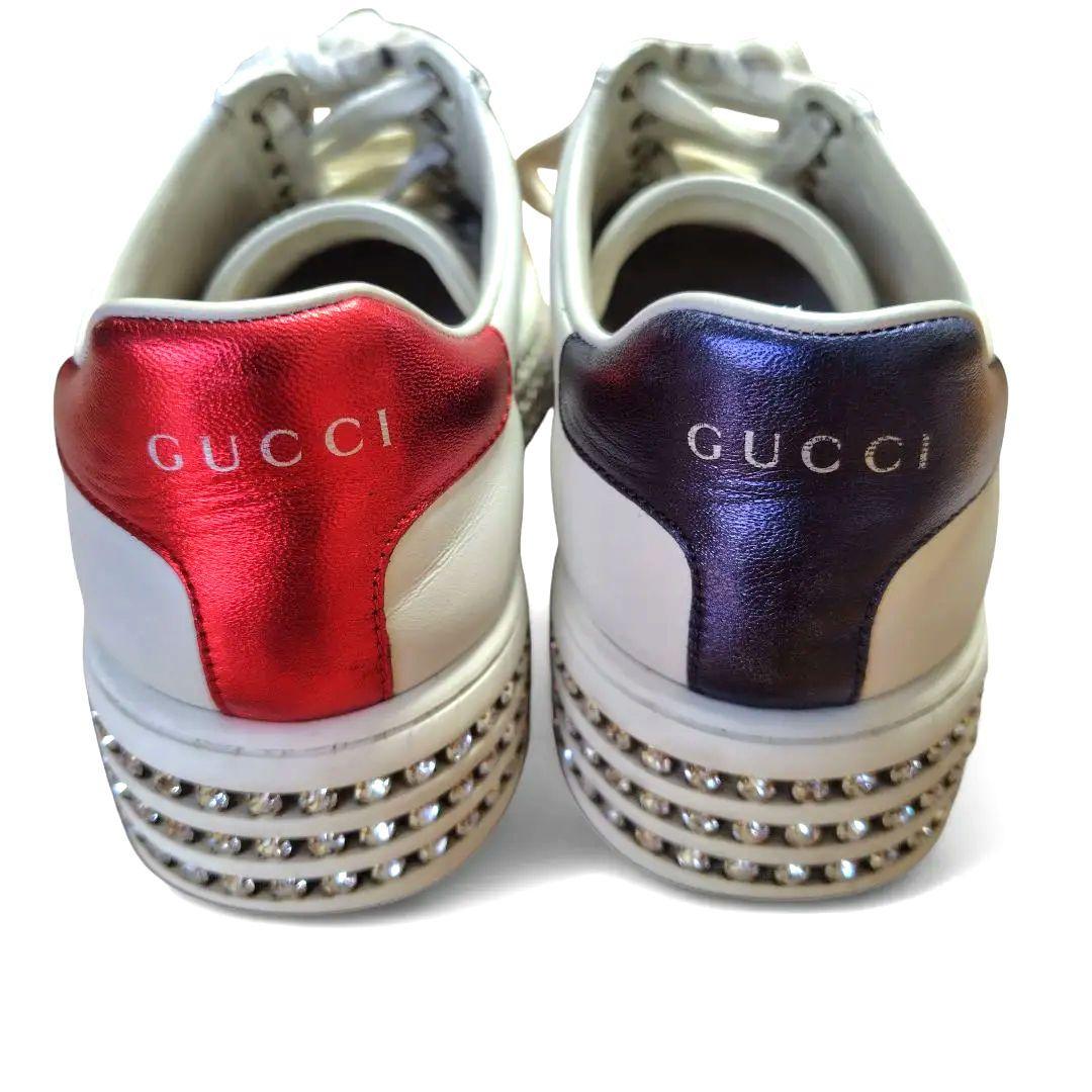 ケロッピーGUCCI グッチ エース クリスタルシェリースニーカー22.5