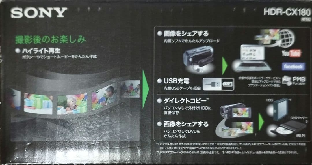 SONY HDR-CX180 ビデオカメラ ハンディカム レッド