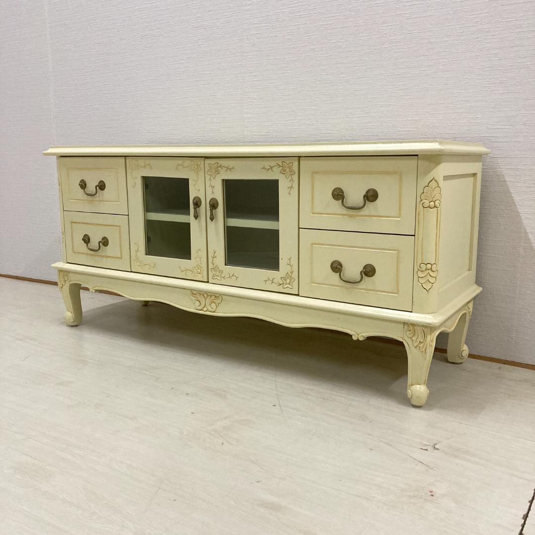 アンティーク調　テレビボード　テレビ台　ローボード　クラシック　猫脚　彫刻