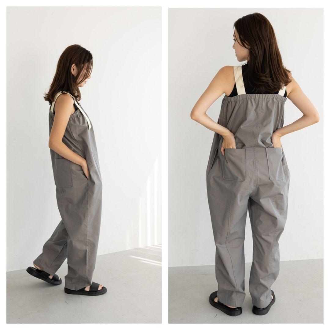 【美品】カベサロッソ　カーブシルエットタフタサロペット　グレー　38