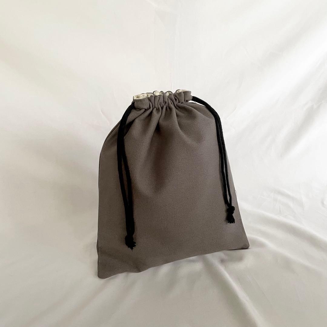 入園入学　レッスンバッグ　図書本バッグ　通園バッグ　グレー　無地　シンプル