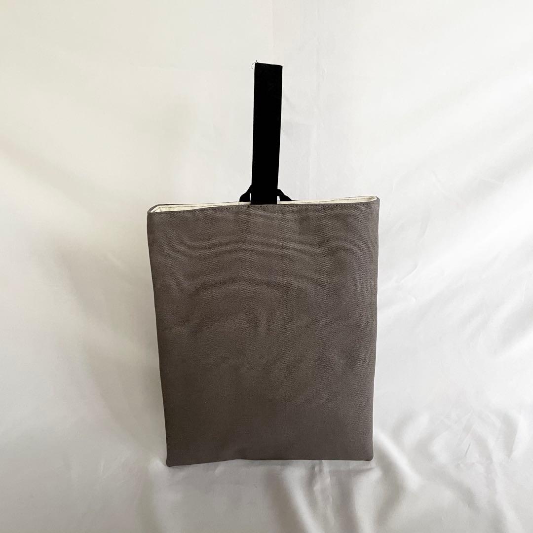 入園入学　レッスンバッグ　図書本バッグ　通園バッグ　グレー　無地　シンプル