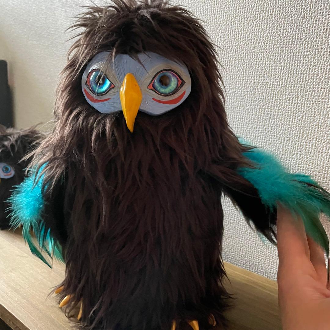 アートドール　ぬいぐるみ　ハンドメイド　親子　鳥　フクロウ　2体セット