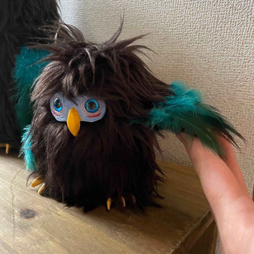 アートドール　ぬいぐるみ　ハンドメイド　親子　鳥　フクロウ　2体セット