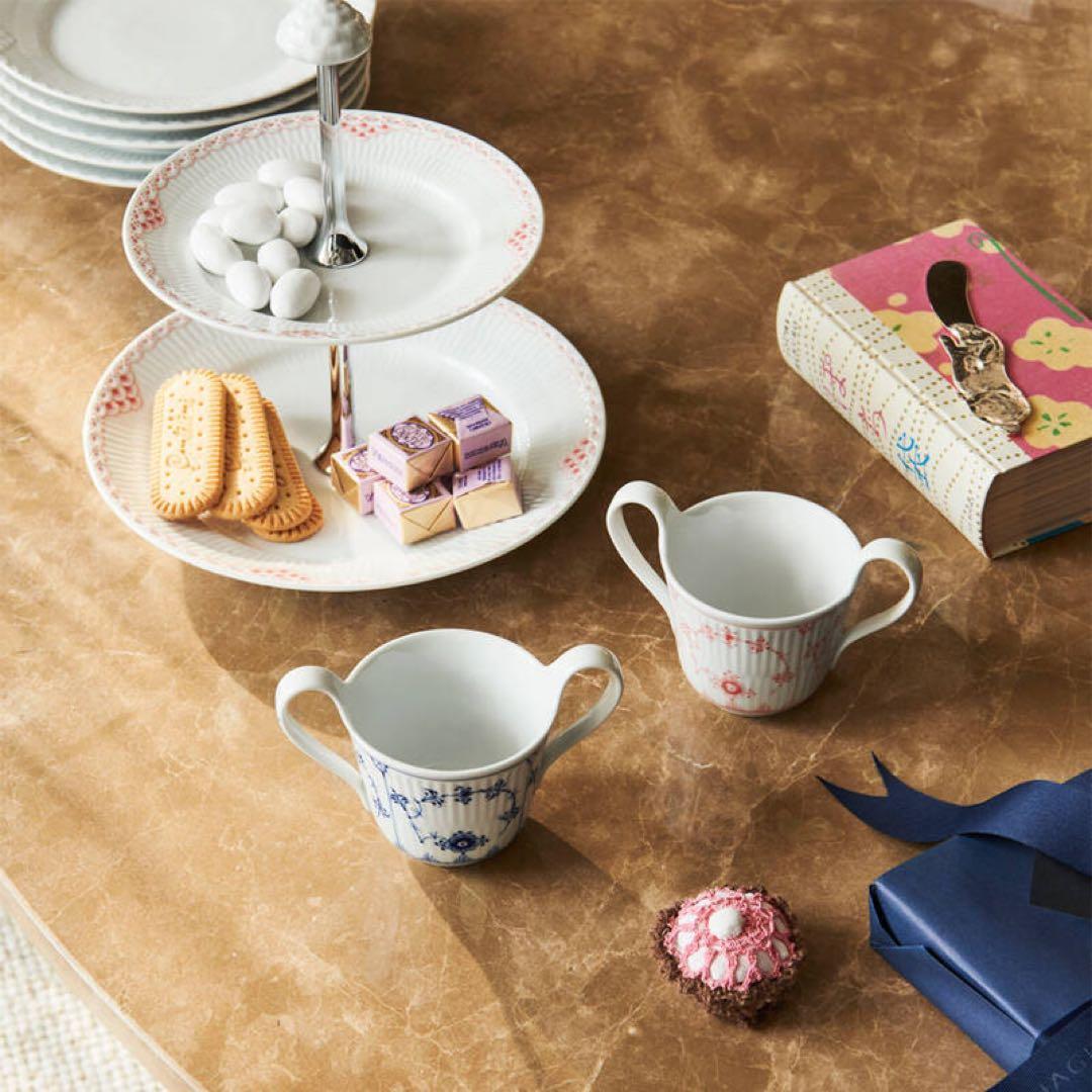 新品 ロイヤルコペンハーゲン コーラル ケーキスタンド でザードスタンド ２段