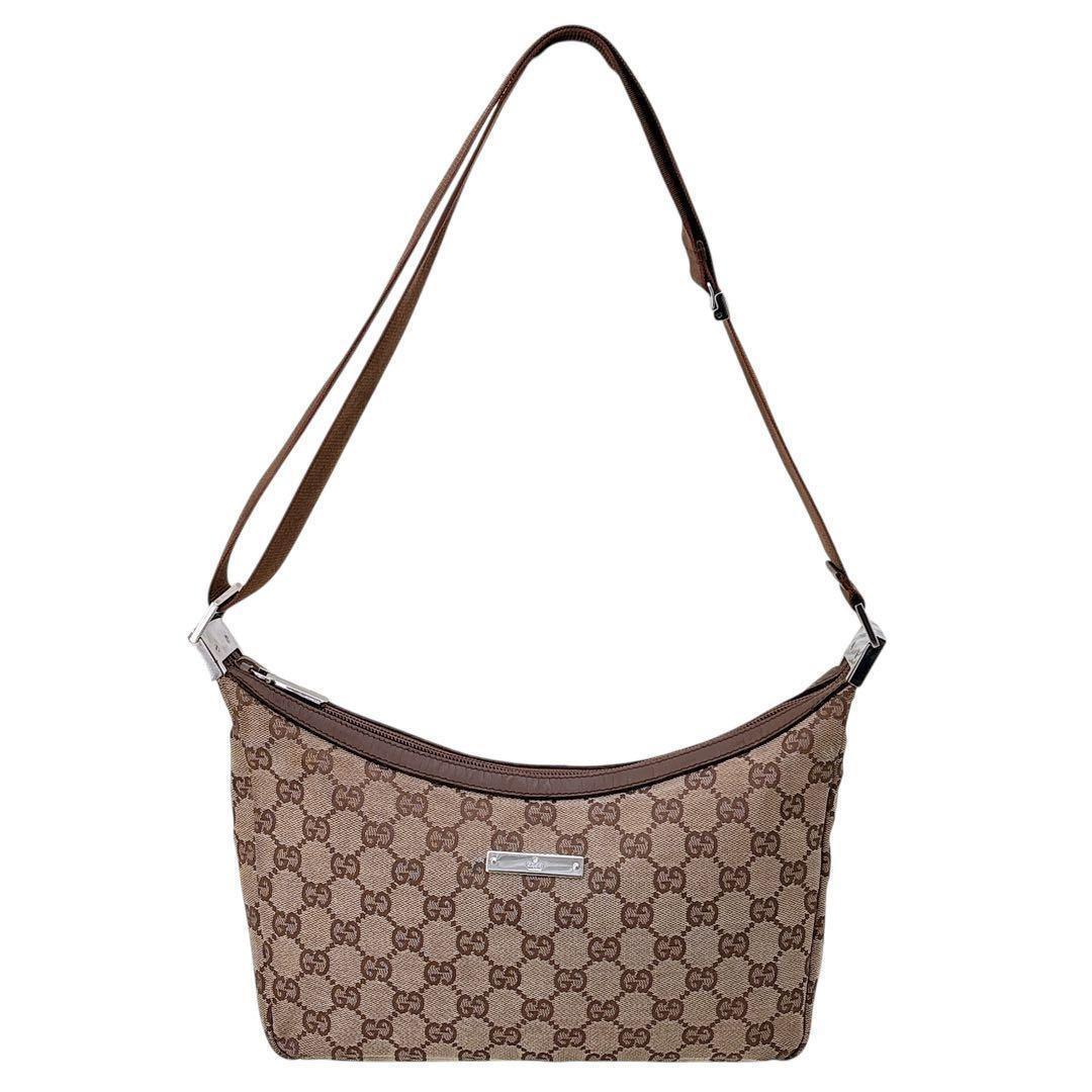 GUCCI GGキャンバス メッセンジャーバッグ ブラウン