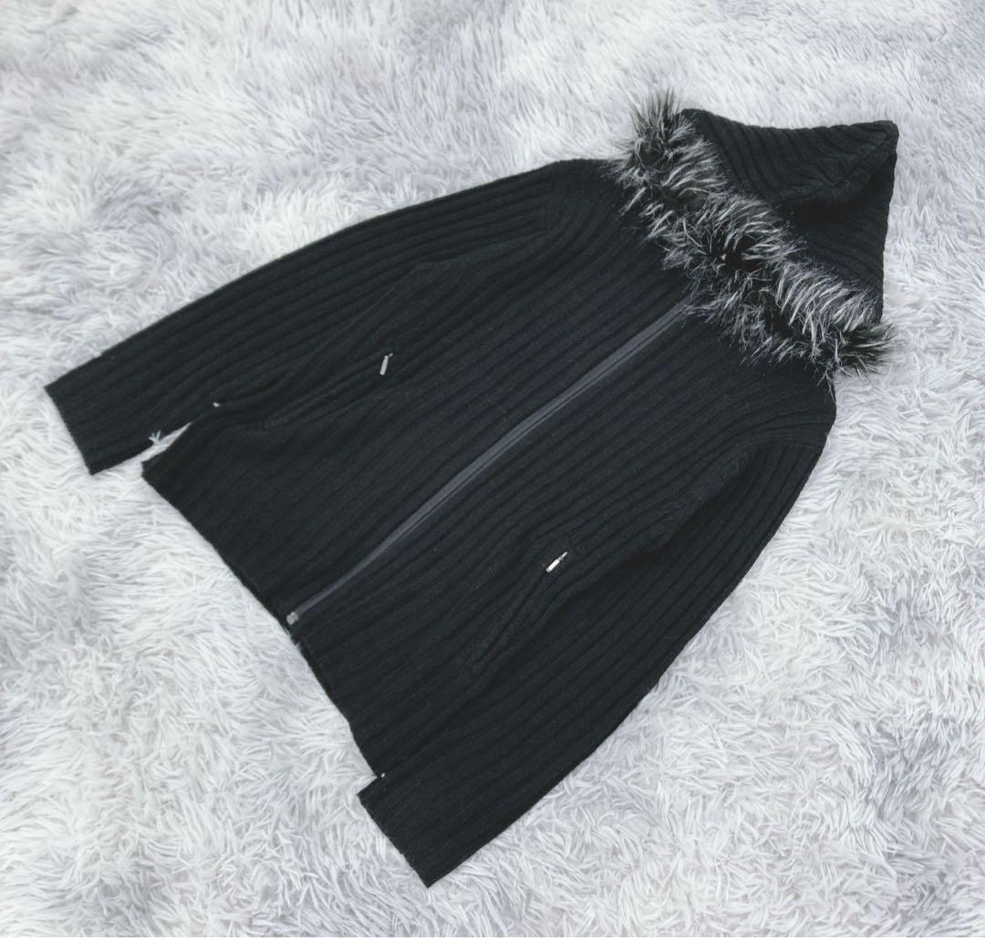 R ファーパーカー ニットブルゾンセット