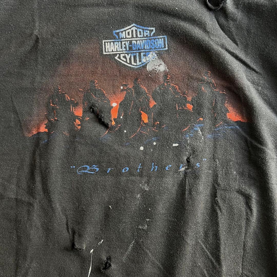 vintage Harley Davidson フェード ダメージ ボロ TEE