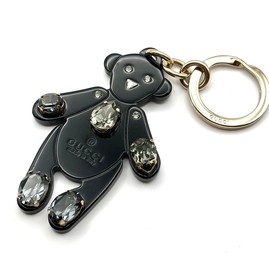 グッチ テディベア クリスタルストーン キーホルダー アクセサリー クマ