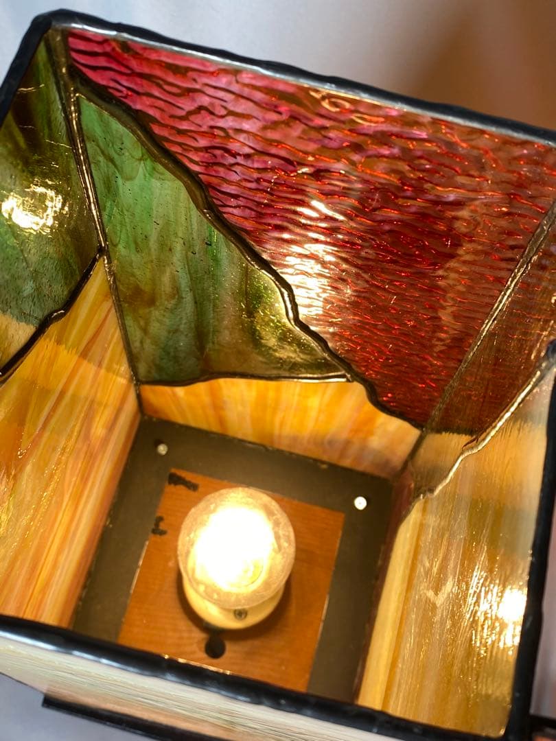 2388❣️ ステンドグラス　行燈　キャスター　付き　2点　セット