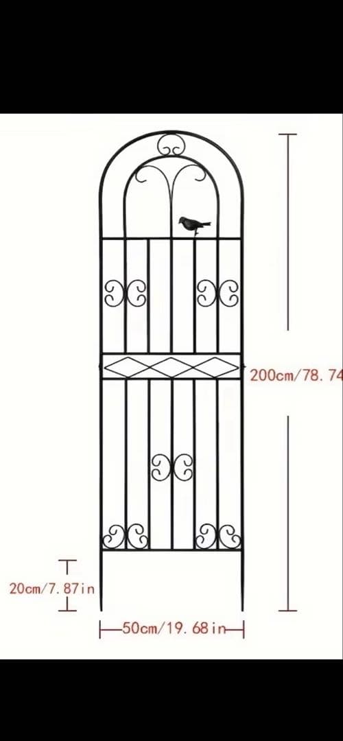 アーチ型金属トレリス 高さ200cm 幅50cm