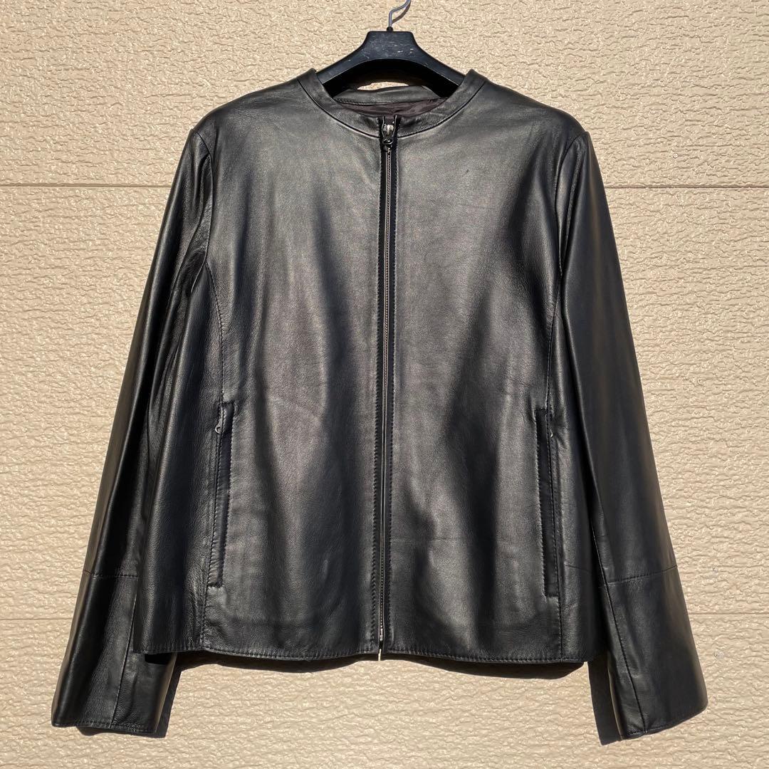 新品　23区　レザージャケット　羊革　ラムレザー　黒　ブラック　48