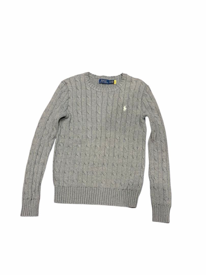 【極美品✨】ポロラルフローレン定番大人気グレーカラーコットンケーブルセーター