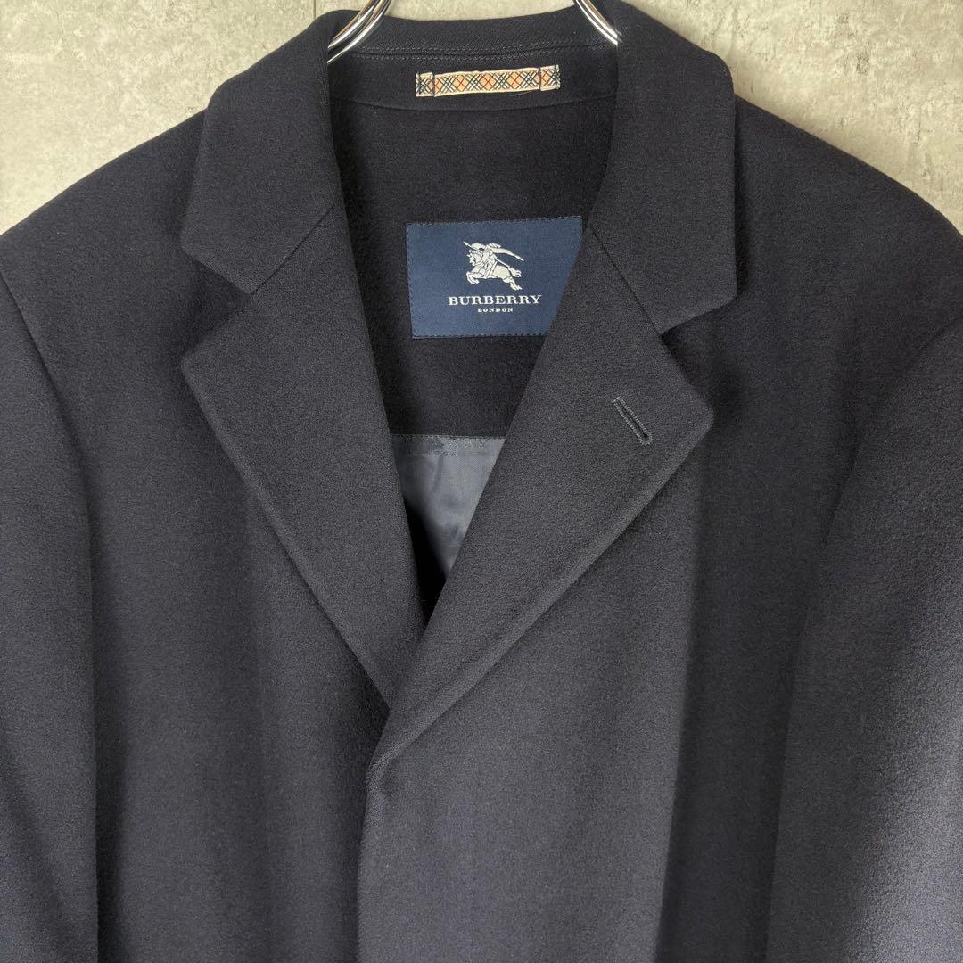 バーバリーロンドン　カシミヤ　BURBERRY バルマカーン　コート　48 紺色