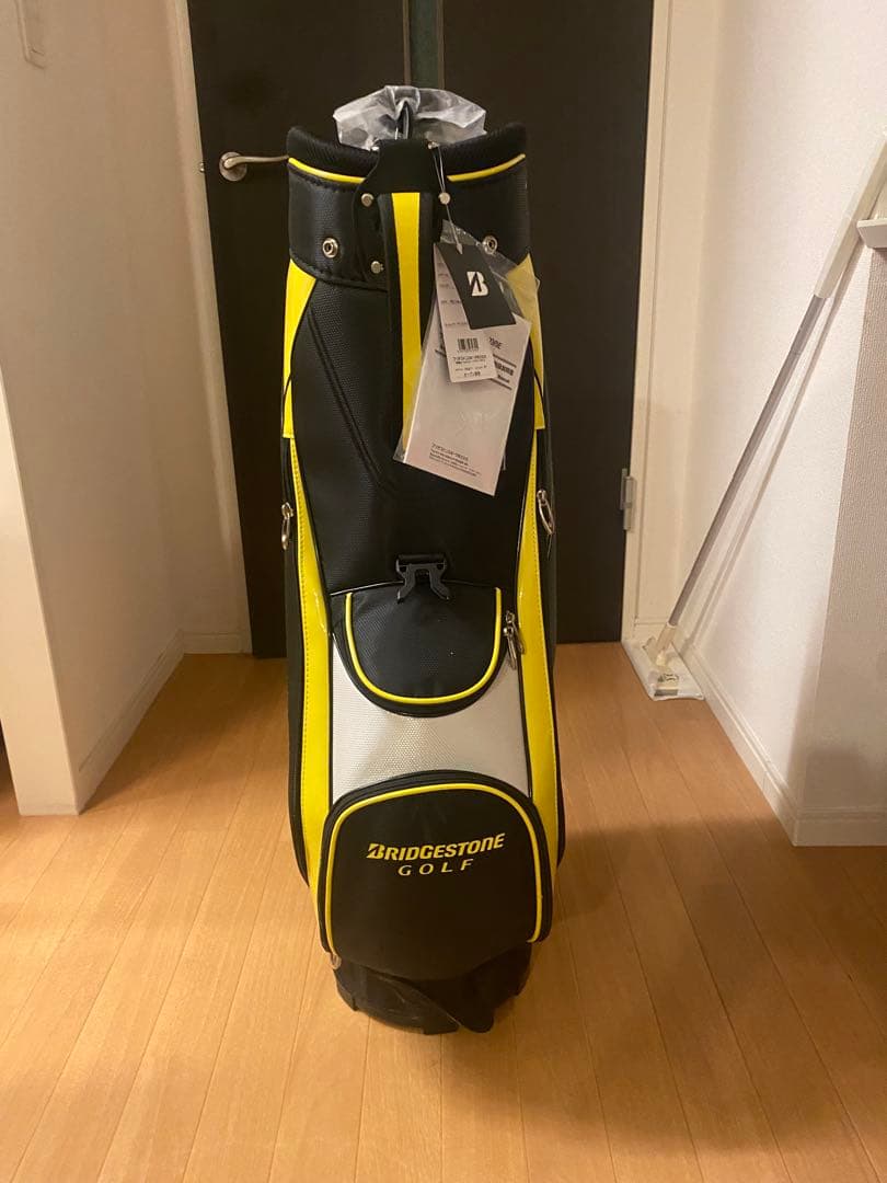 【未使用】BRIDGESTONE キャディバッグ 、ブラック イエロー 9型