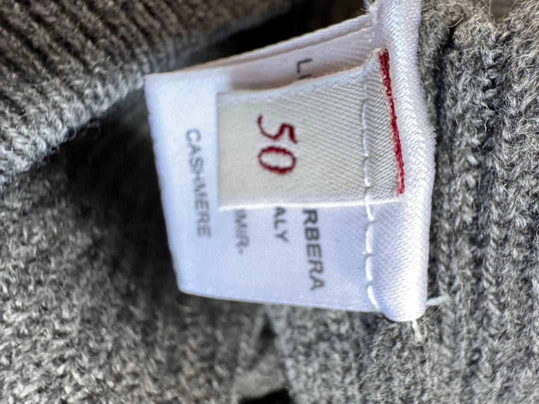 美品　ルチアーノバルベラ　カシミヤ　 グレー ジッパー付き　ジップカーディガン