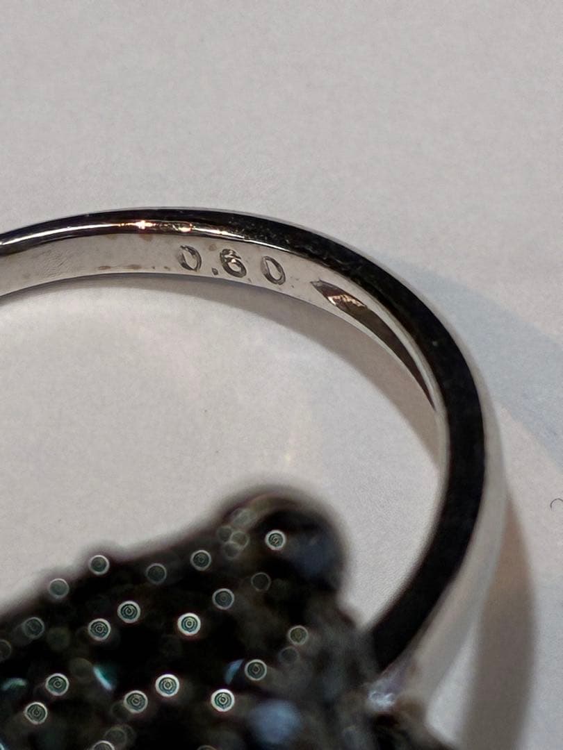 K10 ブラックダイヤ　ベアーモチーフリング