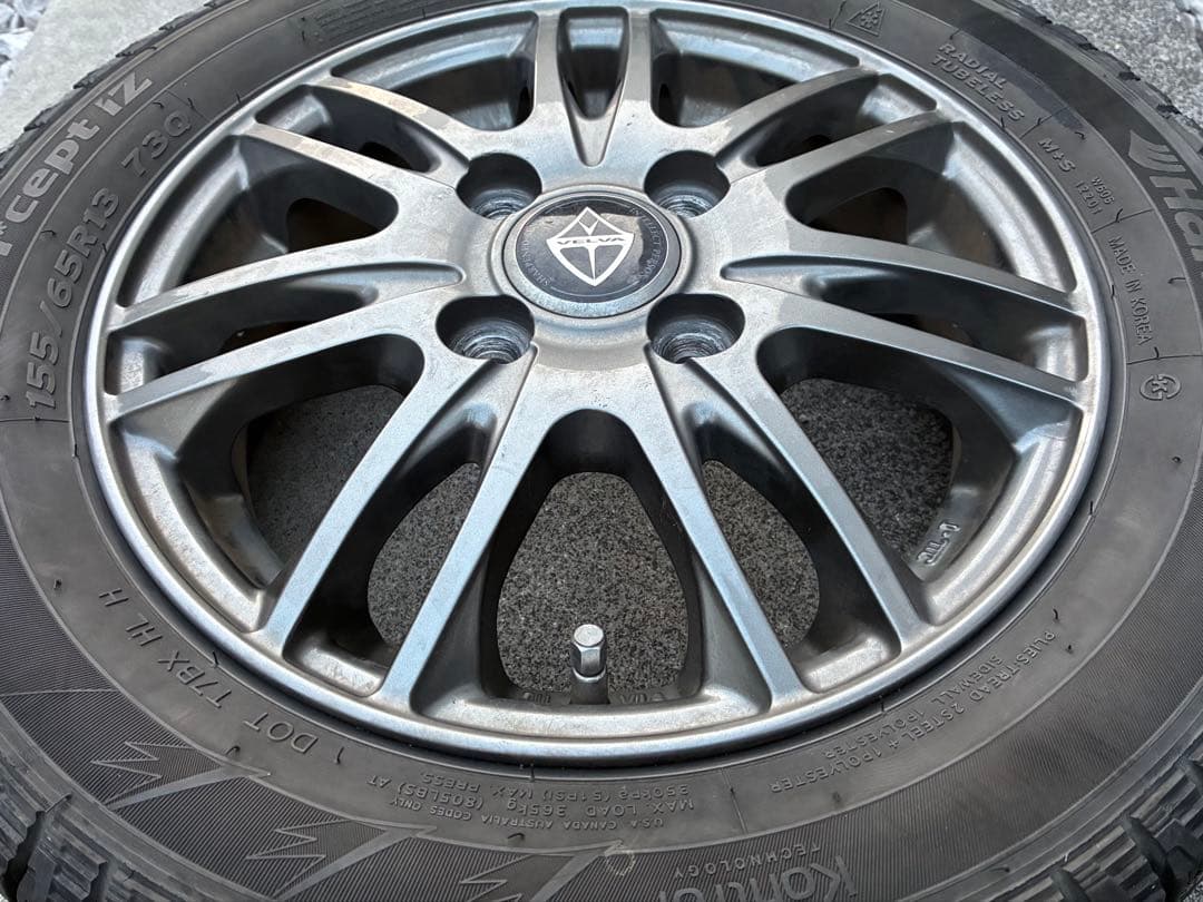 スタッドレスタイヤアルミホイール 4本セット 155/65R13