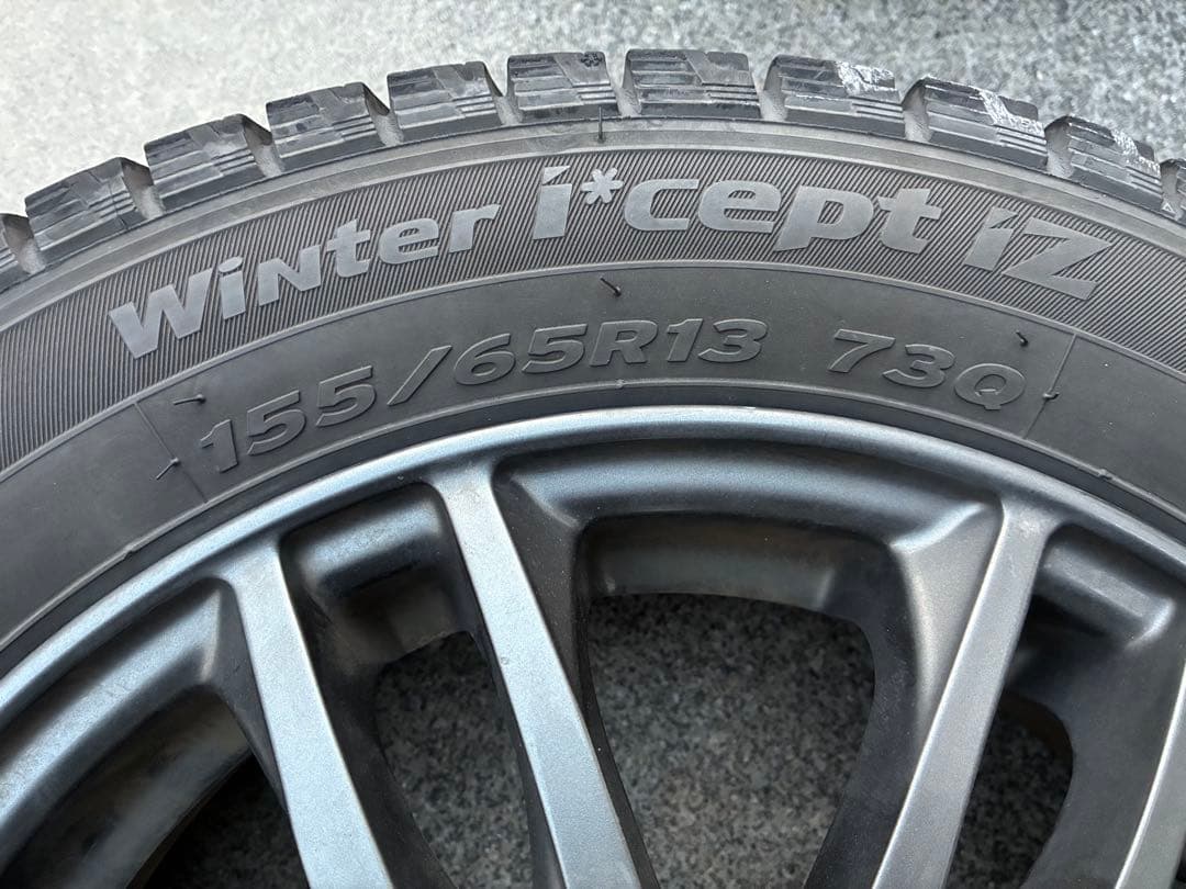 スタッドレスタイヤアルミホイール 4本セット 155/65R13