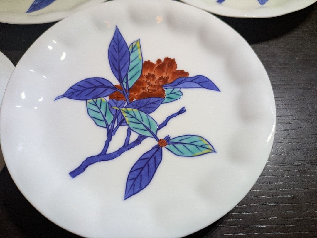 今泉今右衛門 錦白粉花絵 銘々皿 5枚セット　&　他5枚セット