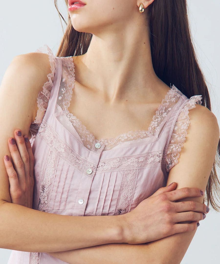 【タグ付き新品】レースミックスフレアワンピース