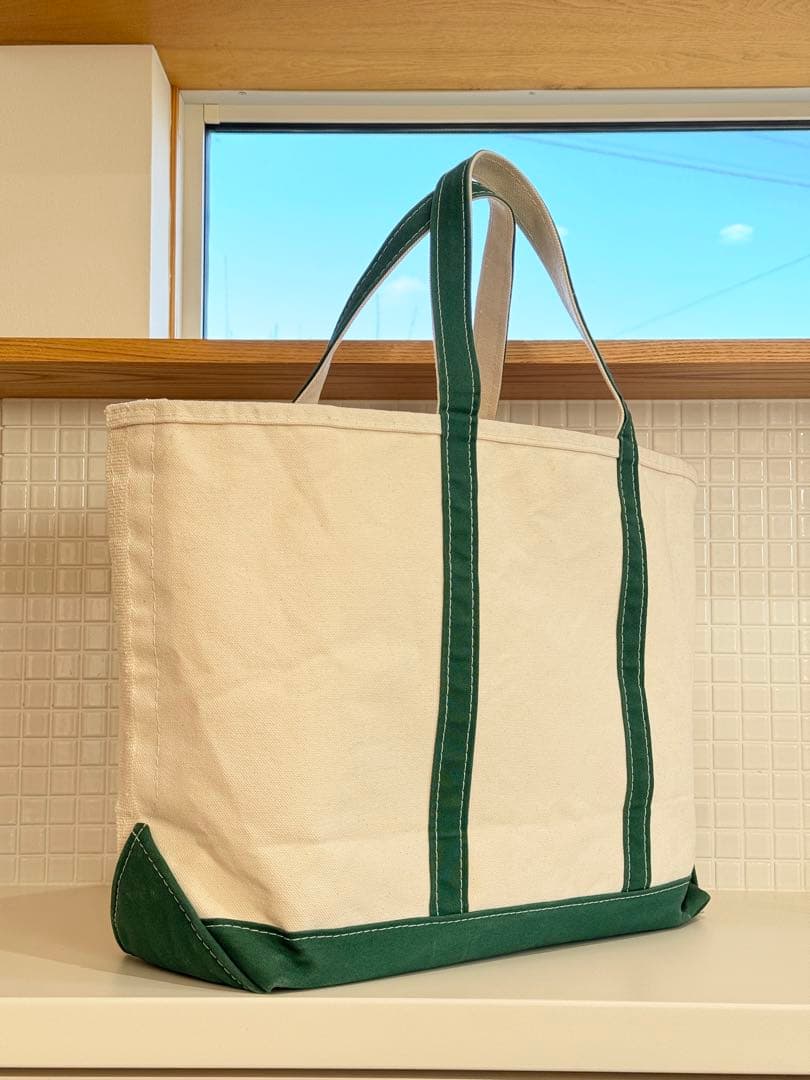 【美品】大人気 エルエルビーン トートバッグ ボートアンドトート L グリーン