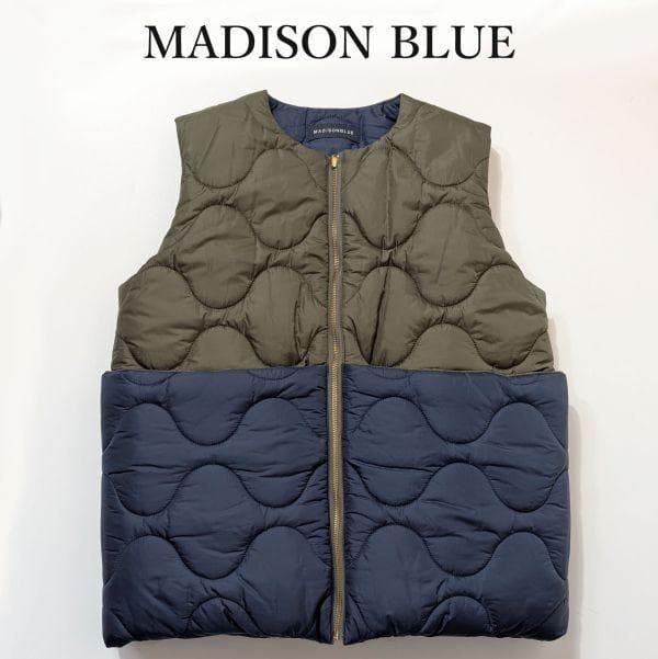マディソン ブルー MADISON BLUE ダウンベスト ネイビー×オリーブ