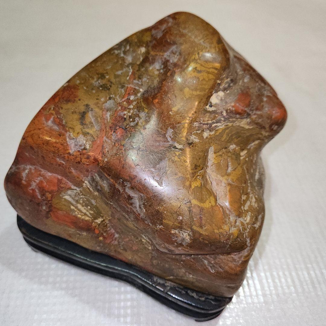 天然石 置物 赤褐色 金色、水石？