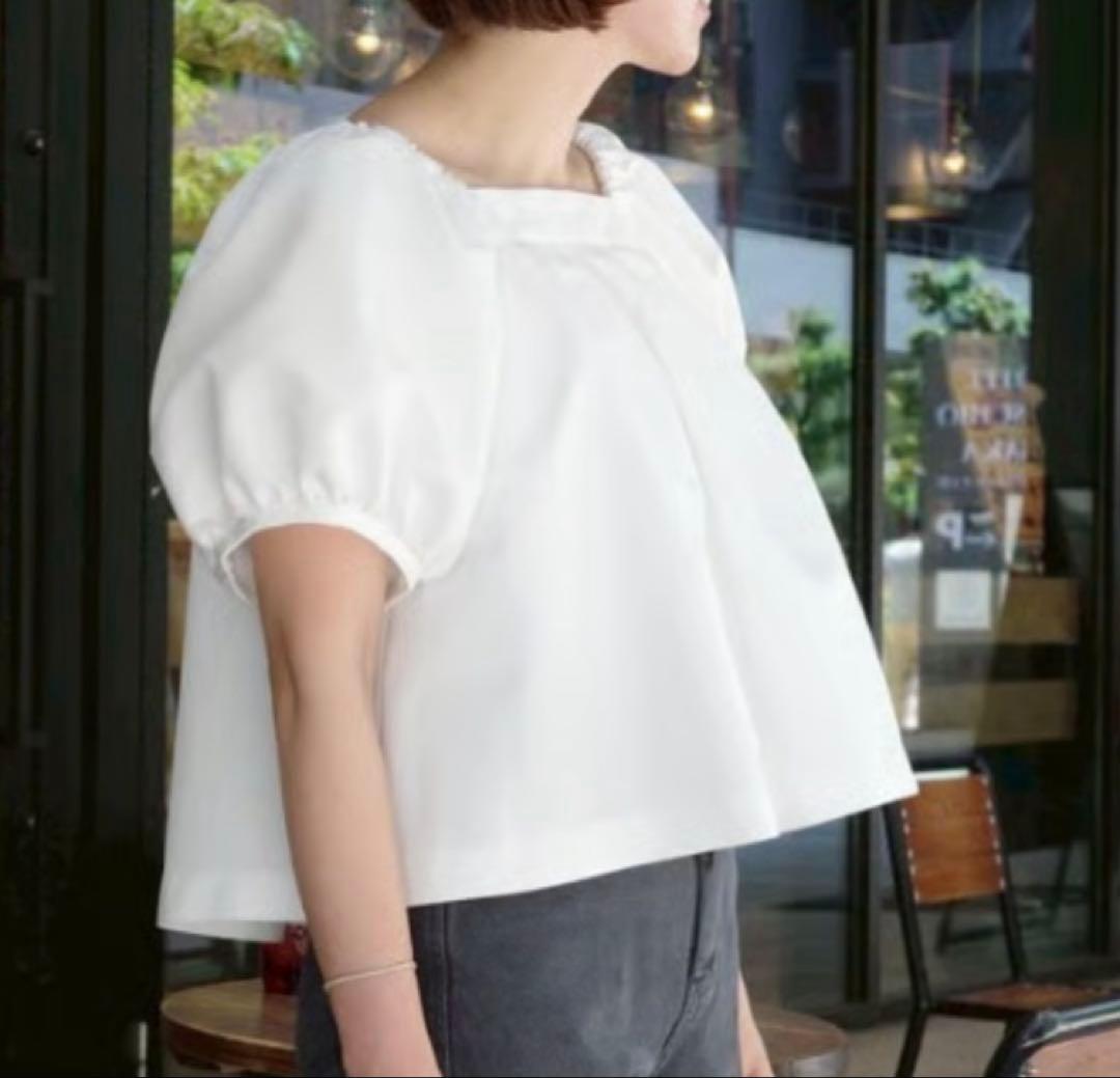 【OHGA】SQUARE PUFF ホワイト