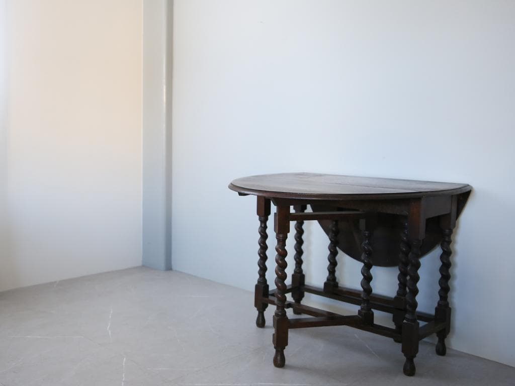 英国アンティーク木製ゲートレッグテーブル/ダイニング机バタフライ(91-245)