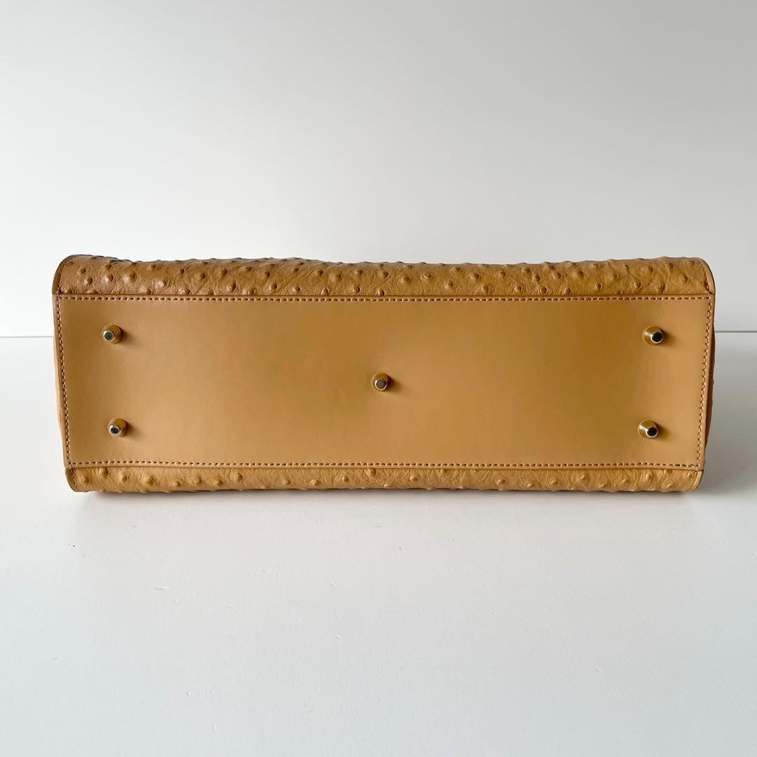 【極美品】FURLA 2way トートバッグ LADY M オーストリッチ調