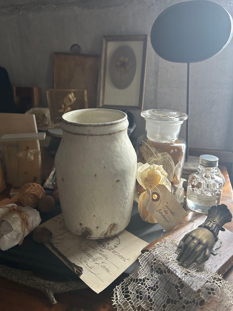 平野日奈子 粉引き カトラリー入れ 花瓶