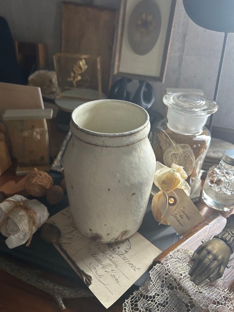 平野日奈子 粉引き カトラリー入れ 花瓶