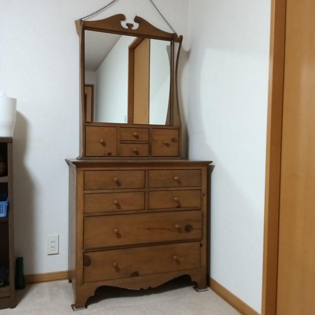 木製ブラウンドレッサー・鏡台