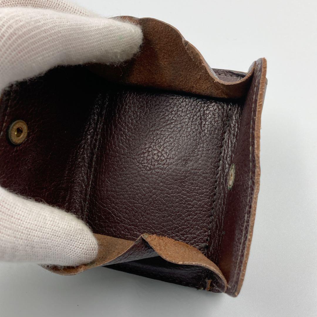 【美品】IL BISONTE イルビゾンテ ３つ折り財布 レザー 茶 イタリア