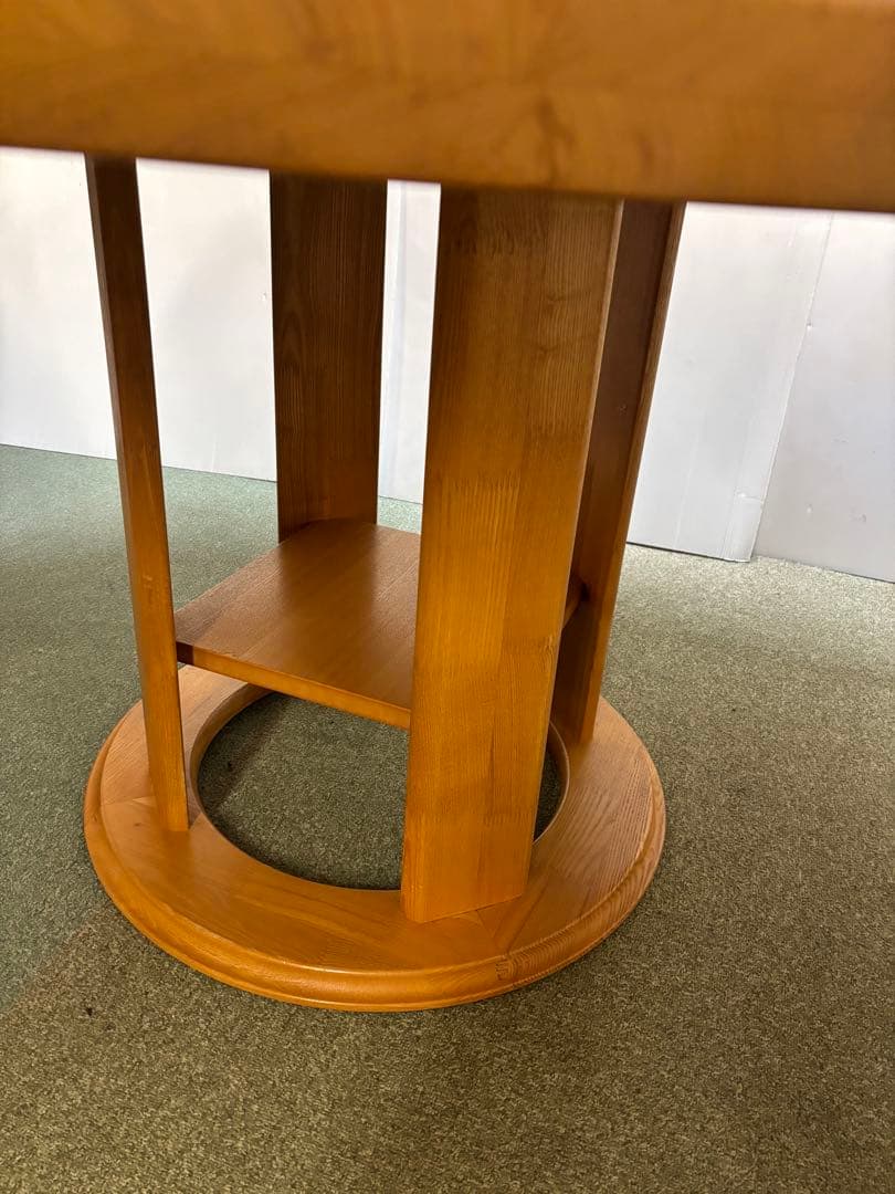 ② 165サイズ　変形P型　ダイニングテーブル　タモ無垢材