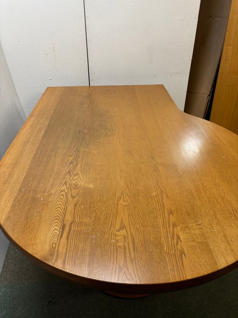 ② 165サイズ　変形P型　ダイニングテーブル　タモ無垢材