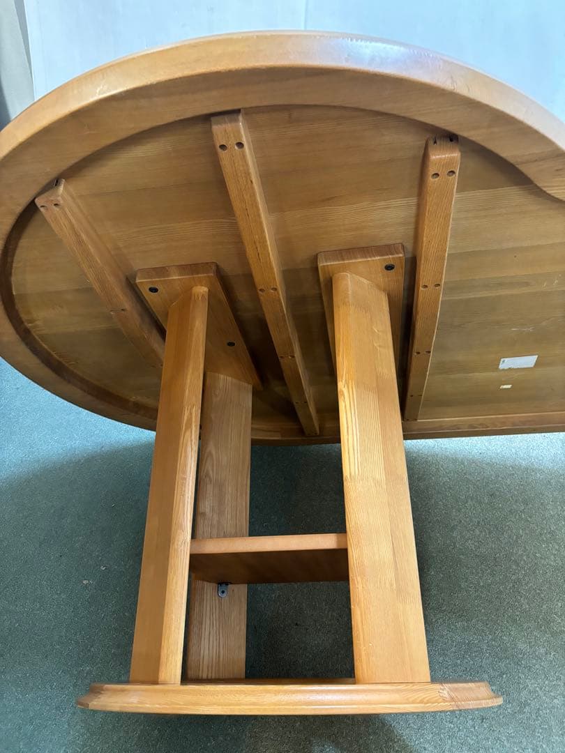 ② 165サイズ　変形P型　ダイニングテーブル　タモ無垢材