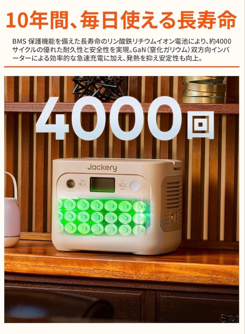 Jackery 1000 1070Wh ポータブル電源100W ソーラー、バッグ