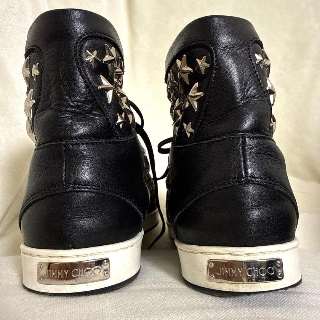 JIMMY CHOO 星型スタッズ ハイカット スニーカー　36 黒 ブラック