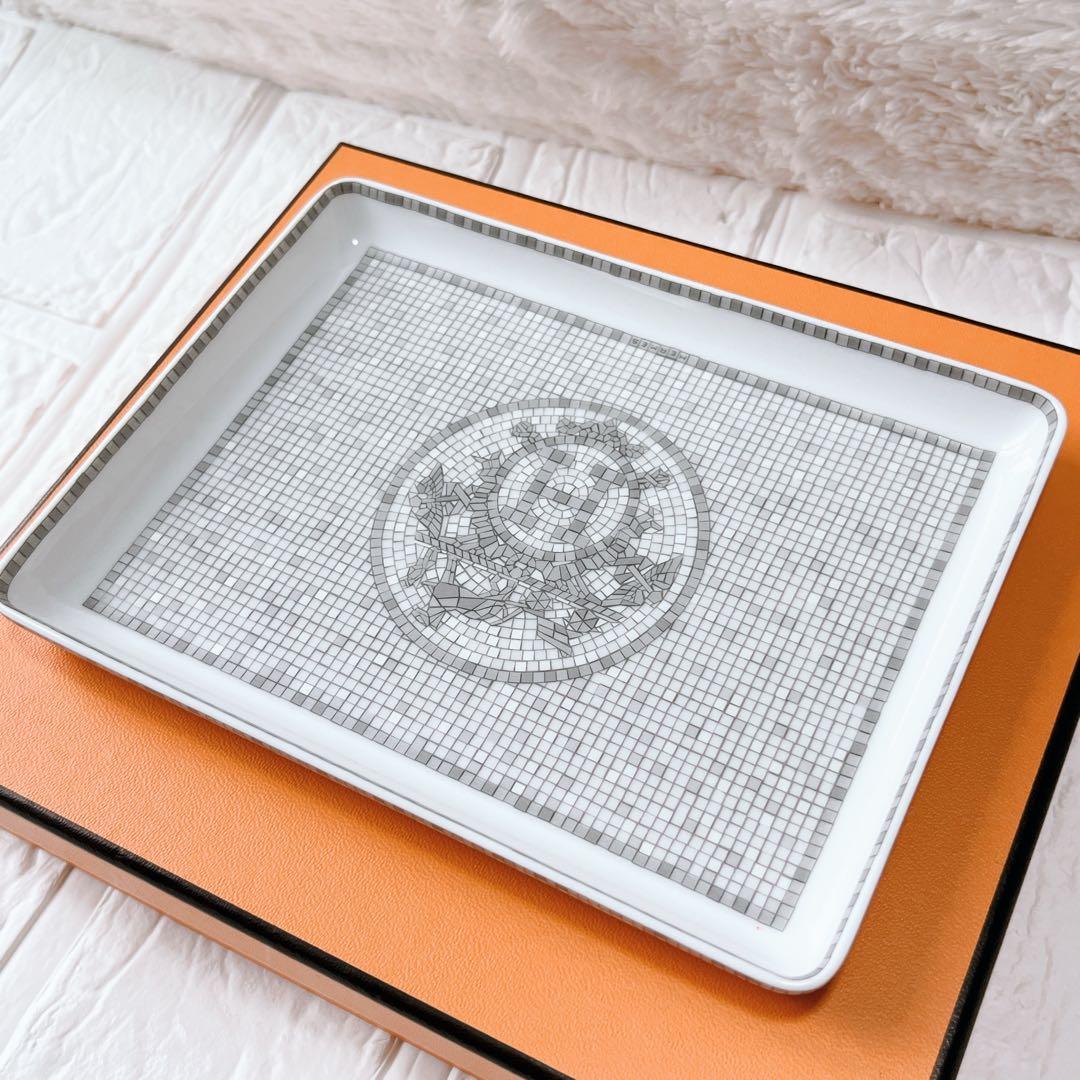 【美品】HERMES エルメス　モザイクヴァンキャトル プラチナ　スクエア