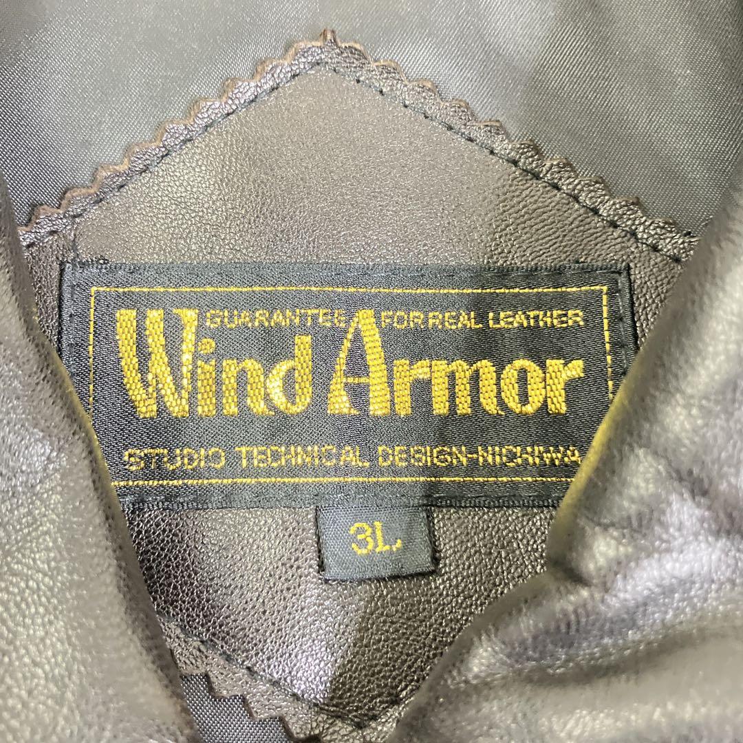 WIND ARMORウインドアーマー　レザージャケット　ラムレザー　羊革　3L