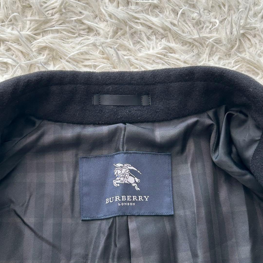 美品／L✨ バーバリーロンドン カシミヤ アンゴラ ステンカラーコート チェック