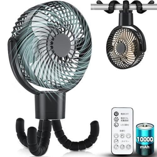 A【左右360°自動首振り＆10000mAh】 充電式扇風機 usb扇風機 携帯