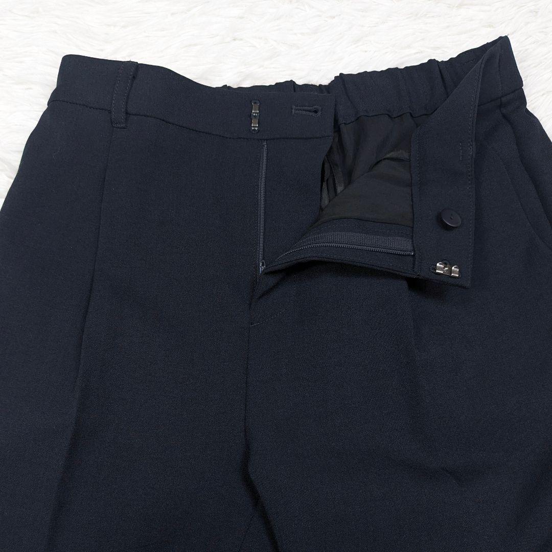 美品 INDIVI スーツ スリーピース 38 ネイビー パンツ ノーカラー